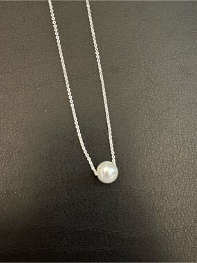 Park Lane Silver Chain with White Pearl Pendant